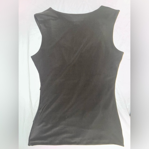 White House Black Market Size S Black Wrap-Look Tiered Top - Picture 4 of 5